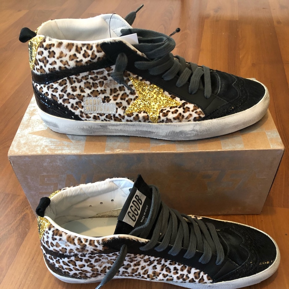 Golden Goose Mid Star Leopard Sz 39 - Picture 2 of 8